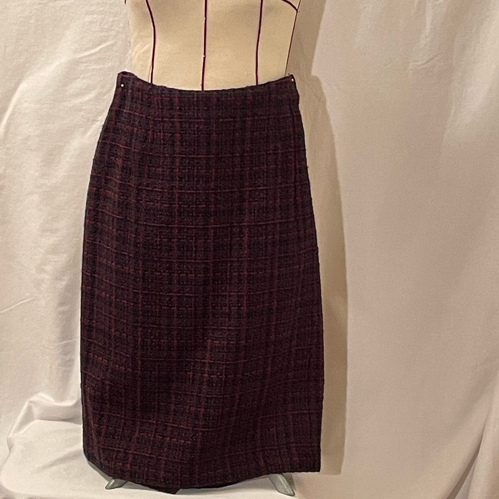 Plaid Pencil Skirt - Red, Green and Blue
